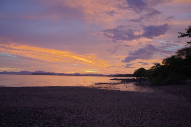 Sunset over the Gulf of Nicoya and the Nicoya Peninsula